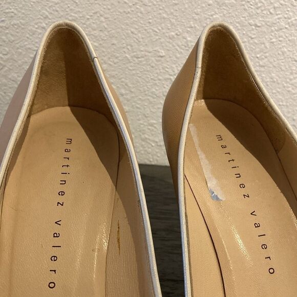 Martinez Valero Tan Leather Peep-Toe Heels Size 9 Made in Spain Elegant Classic - Picture 13 of 13